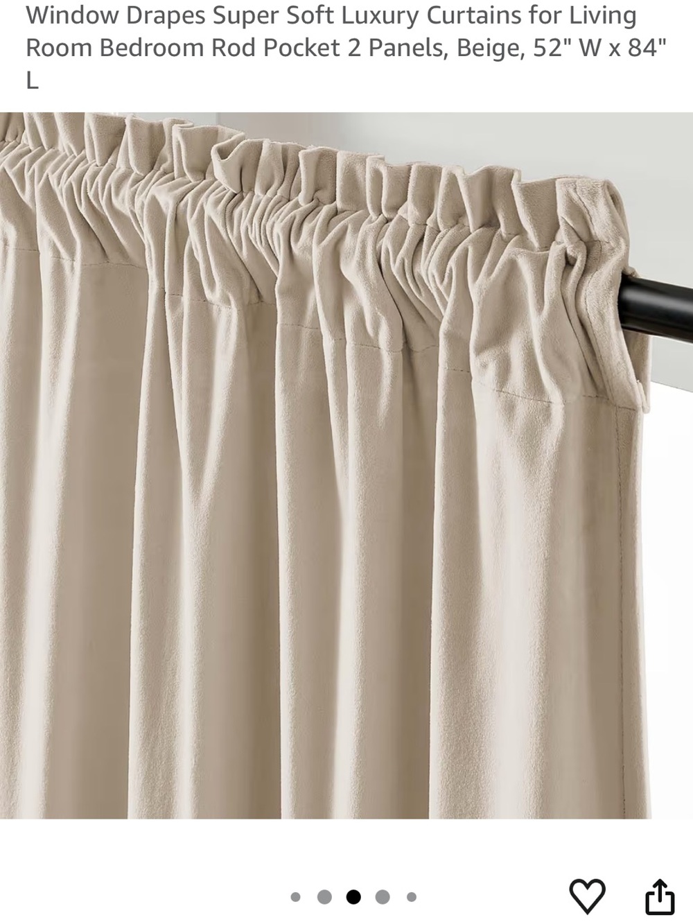 Beige  black out  Curtains (great for heat or cold)  Curtain Panels  84 inch